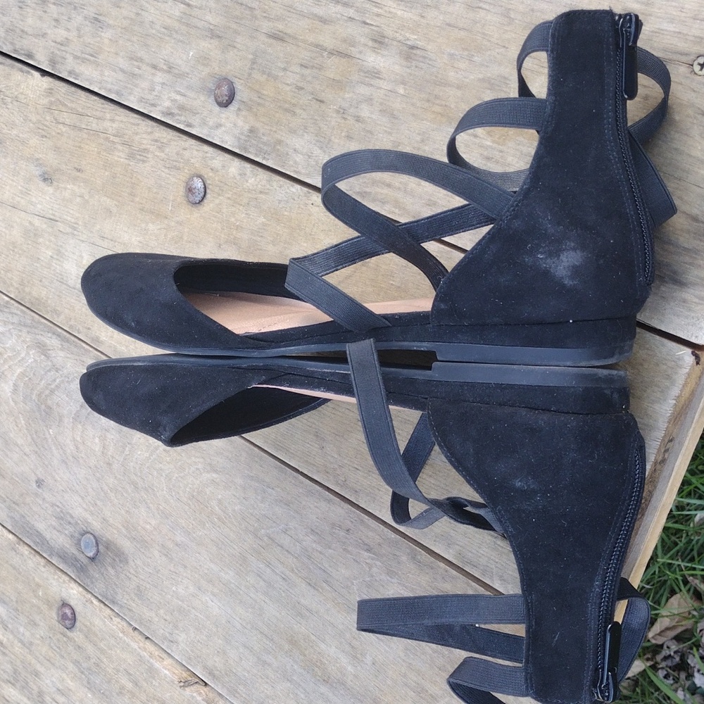 Torrid Black Flats With Strappy And Pointed Toe Size 9 Wide - Picture 8 of 10